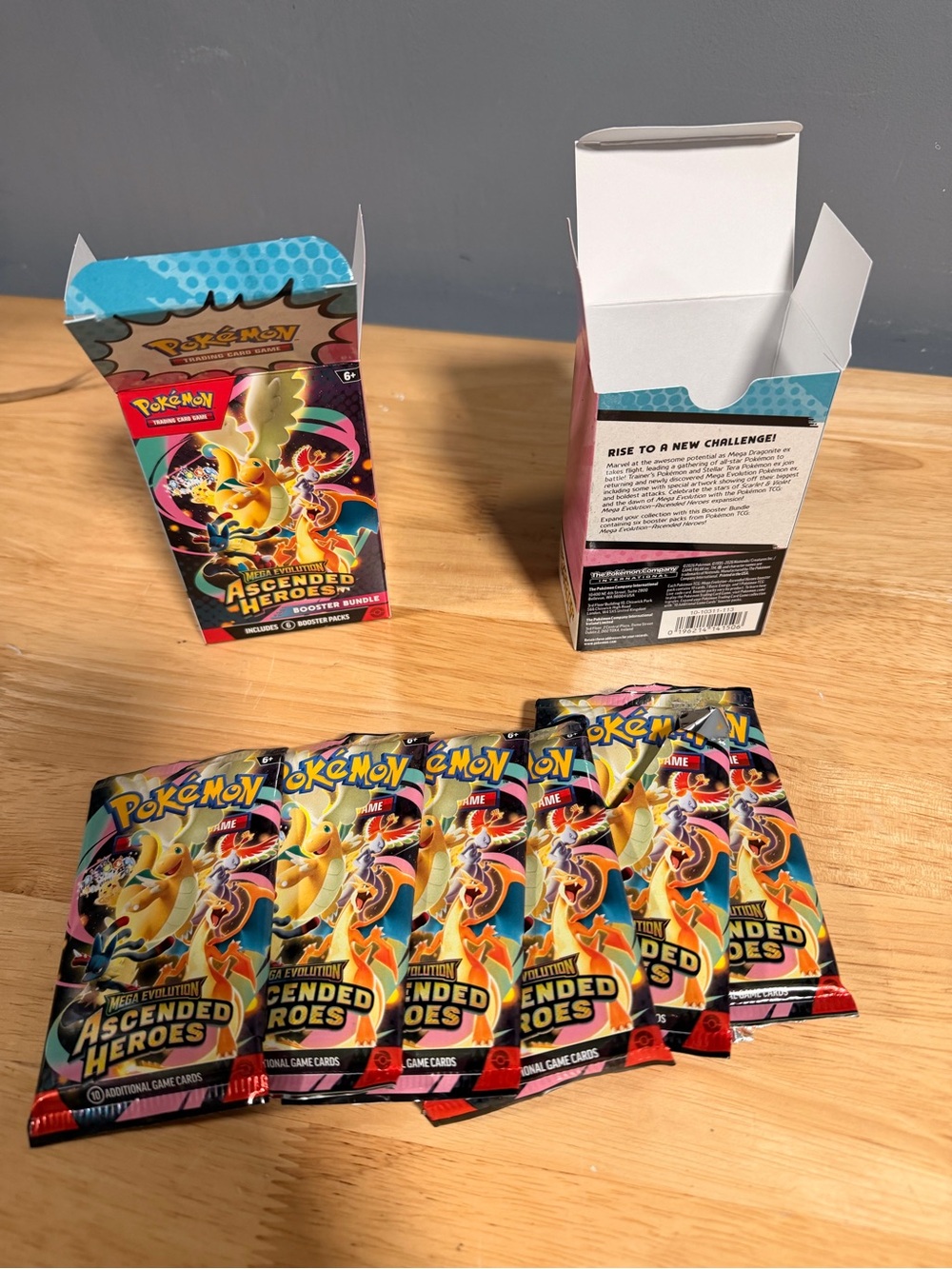 EMPTY Pokémon Ascended heroes booster bundles and pack wrappers